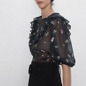 New Zara embroidered blouse